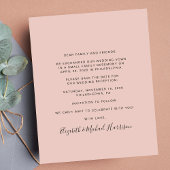Budget Hochzeitsempfang Foto Save the Date blush