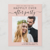Budget Hochzeitsempfang Foto Save the Date blush (Vorderseite)
