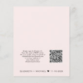 Budget Hochzeitsempfang QR Code Rosa Einladung (Rückseite)