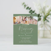 BUDGET Hochzeitsfarben Grüne Seite Olive Einladung (Stehend Vorderseite)