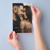 Budget-Hochzeitsfoto-Save-the-Date-Skript Flyer (Handgriff)