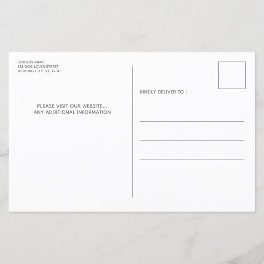 Budget Hochzeitshund Foto speichern Datumskarten (Rückseite)