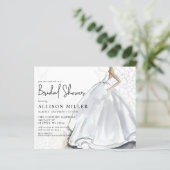 Budget Hochzeitskleid Brautdusche Einladung (Stehend Vorderseite)