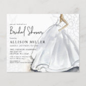 Budget Hochzeitskleid Brautdusche Einladung (Vorderseite)