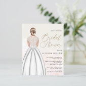 Budget Hochzeitskleid Brautdusche Einladung (Stehend Vorderseite)