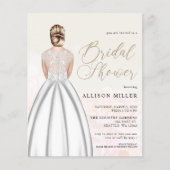 Budget Hochzeitskleid Brautdusche Einladung (Vorderseite)