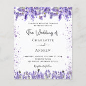 Budget Hochzeitslavender violet Glitzer Einladung (Vorderseite)