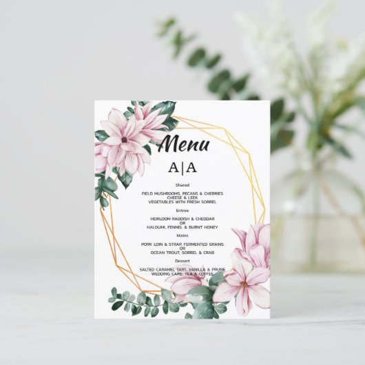 Budget/Hochzeitsmenü/Flachmenü. (Stehend Vorderseite)