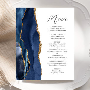 Budget Hochzeitsmenü in Navyblau mit Goldachat-Sch
