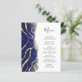 Budget Hochzeitsmenü in Navyblau mit Goldtinte (Stehend Vorderseite)