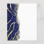 Budget Hochzeitsmenü in Navyblau mit Goldtinte (Rückseite)