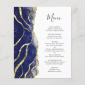 Budget Hochzeitsmenü in Navyblau mit Goldtinte (Vorderseite)