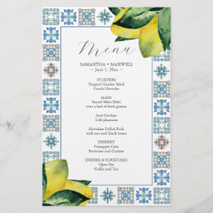 Budget Hochzeitsmenüs Italienisch Amalfi Tile Flyer