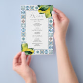 Budget Hochzeitsmenüs Italienisch Amalfi Tile Flyer (Handgriff)