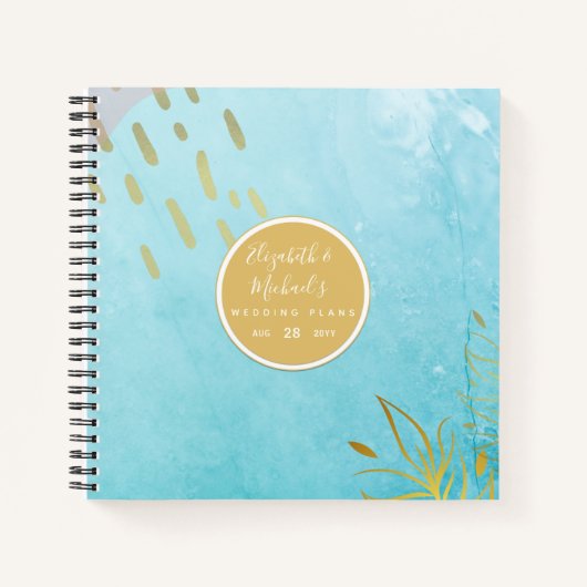 Budget Hochzeitsplaner Personalisiert Trendy Moder Notizblock (Vorderseite)