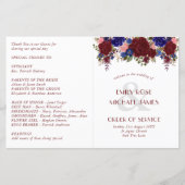 Budget Hochzeitsprogramm Burgundy Blue Rose Blume (Vorderseite)