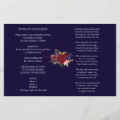 Budget Hochzeitsprogramm Burgundy Blue Rose Blume (Rückseite)