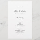 Budget Hochzeitsprogramm für elegante Kalligraphie (Vorne)