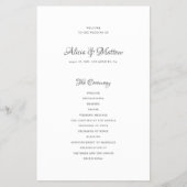 Budget Hochzeitsprogramm für elegante Kalligraphie (Vorne)