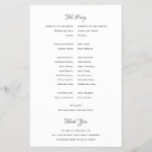 Budget Hochzeitsprogramm für elegante Kalligraphie (Hinten)