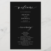 Budget-Hochzeitsprogramm in schwarz-weiß und elega (Vorderseite)