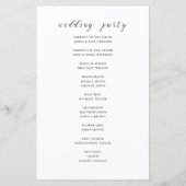 Budget-Hochzeitsprogramm in Schwarzweiß-Kalligrafi (Rückseite)