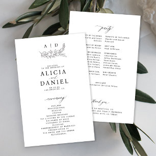 Budget-Hochzeitsprogramm mit schwarzem und weißem