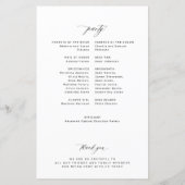 Budget-Hochzeitsprogramm mit schwarzem und weißem (Rückseite)
