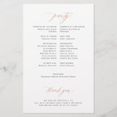 Budget Hochzeitsprogramm Rose Gold Drehbuch elegan (Hinten)