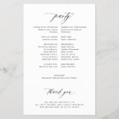 Budget Hochzeitsprogramm Schwarz-weiß elegant (Hinten)