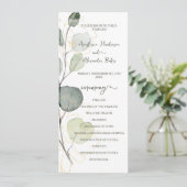 Budget-Hochzeitsprogrammkarte mit Blumenmotiv. Einladung (Stehend Vorderseite)