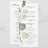 Budget-Hochzeitsprogrammkarte mit Blumenmotiv. Einladung (Vorne/Hinten)