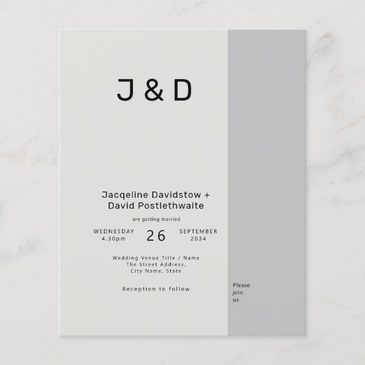 Budget Hochzeitssage grau Flyer (Vorne)