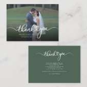 Budget Hochzeitsskript Foto Vielen Dank Mitteilungskarte (Vorne/Hinten)