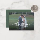 Budget Hochzeitsskript Foto Vielen Dank Mitteilungskarte (Vorderseite/Rückseite Beispiel)