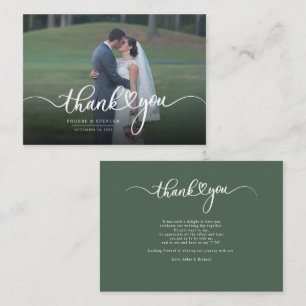 Budget Hochzeitsskript Foto Vielen Dank Mitteilungskarte