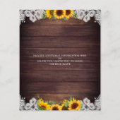 Budget Hochzeitssonne Sonnenblumensaunen (Rückseite)