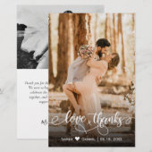 Budget Hochzeitsstipps Foto Typografie Danke Karte (Vorne/Hinten)