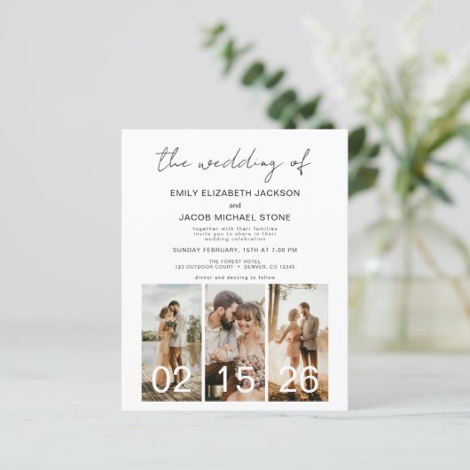 Budget Hochzeitsszenario Minimalistisch QR-Code Ei (Stehend Vorderseite)