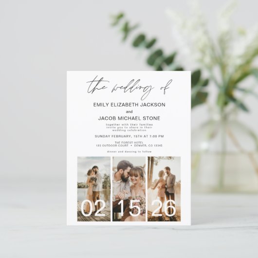 Budget Hochzeitsszenario Minimalistisch QR-Code Ei (Stehend Vorderseite)