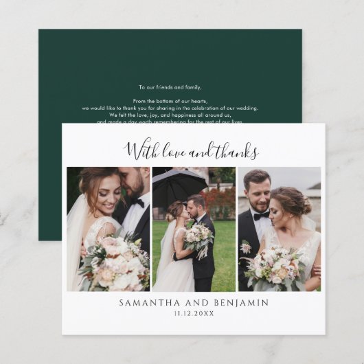 Budget Hochzeitstag Foto Collage Vielen Dank (Vorne/Hinten)