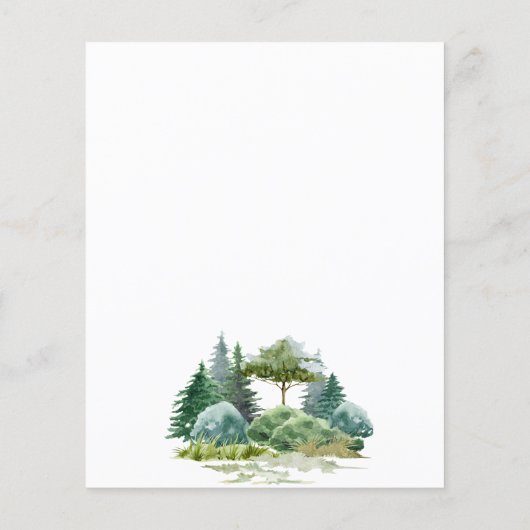 Budget Hochzeitswald Bäume Aquarell einfach (Rückseite)