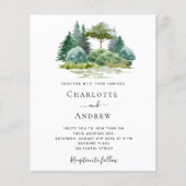 Budget Hochzeitswald Bäume Aquarell einfach (Vorderseite)