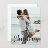 Budget Holiday Foto Card | Moderne Weihnachten (Vorne/Hinten)