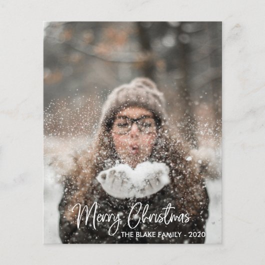 Budget Holiday Foto Card | Moderne Weihnachten Flyer (Vorne)
