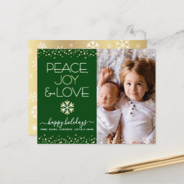 Budget Holiday Gold Green Foto Peace Liebe Card