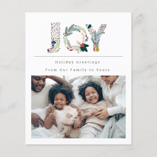 BUDGET Holiday Joy Foto Personalisierte Karte (Vorderseite)