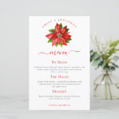 Budget Holiday Wedding Red Poinsettia Menü (Stehend Vorderseite)