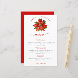 Budget Holiday Wedding Red Poinsettia Menü