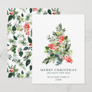 Budget Holly Berry Weihnachtsbaum Weihnachtskarte Postkarte